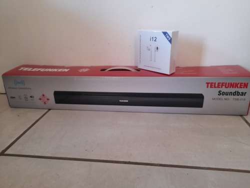 *DONT MISS THIS**COMBO DEAL**BRAND NEW TELEFUNKEN SOUND BAR AND FREE AIR PODS NEW IN BOX**