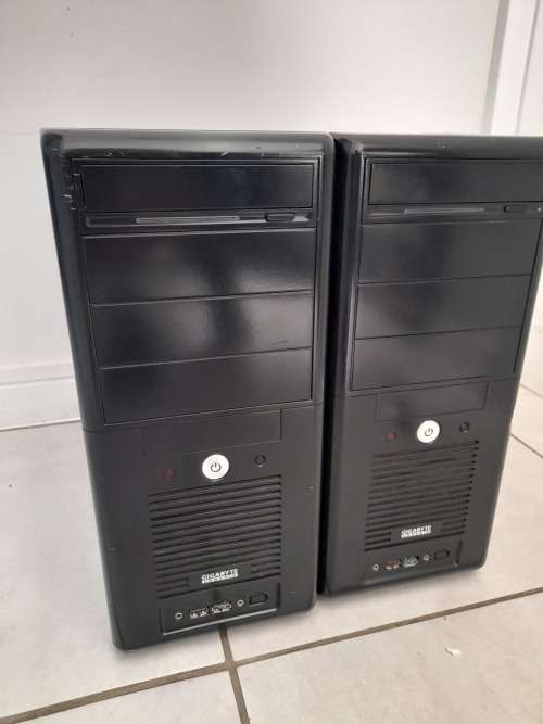 *LAST OF THE STORE CLEARANCE SALE**2 X GIGABYTE PC CHASIS WITH DVD WRITERS**ONE BID FOR BOTH**