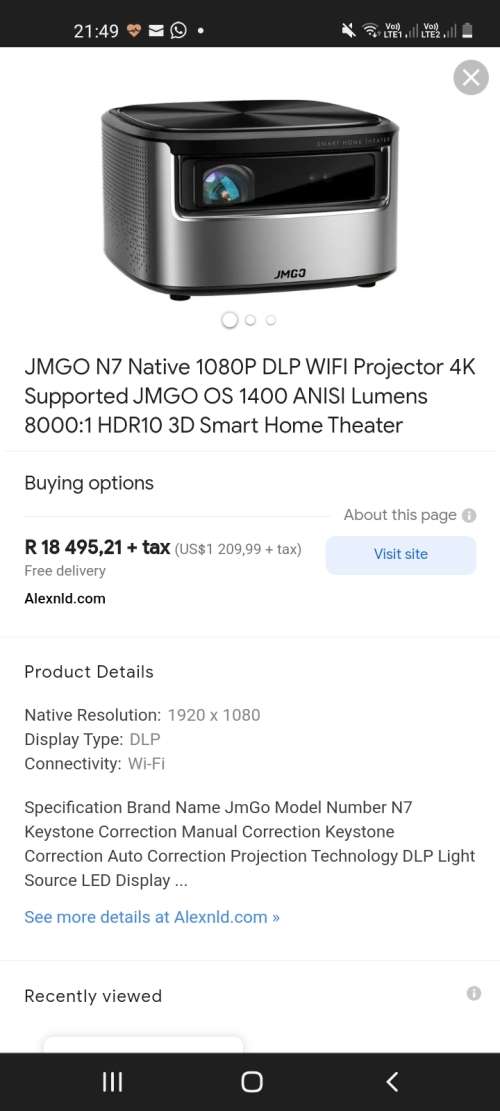 *WOW CHECK THIS*JMGO N7 FULL HD 3D 4K SMART PROTECTOR*TOP OF THE RANGE QUALITY AND SOUND*R18000