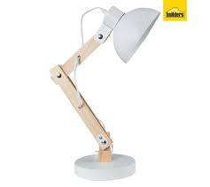 *NEW Bright Star Lighting TL193 WH Metal and Wood Desk Lamp - WHITE60W)*small dent on base**