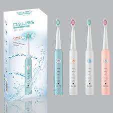 **BRAND NEW DALING DL-6011 ELECTRIC TOOTH BRUSH WITH 3 HEADS, CHARGER IN BOX**PINK