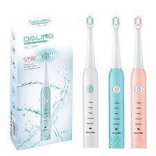 **BRAND NEW DALING DL-6011 ELECTRIC TOOTH BRUSH WITH 3 HEADS, CHARGER IN BOX**PINK