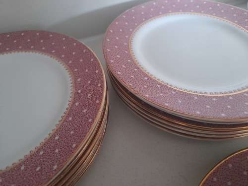 **POSSIBLE HIGH VALUE CHINA*BEAUTIFULL 30PC CONWAY RIDGEWAY DINNER SET,GOLD PATED RIM?*