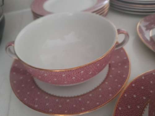 **POSSIBLE HIGH VALUE CHINA*BEAUTIFULL 30PC CONWAY RIDGEWAY DINNER SET,GOLD PATED RIM?*