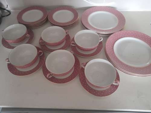 **POSSIBLE HIGH VALUE CHINA*BEAUTIFULL 30PC CONWAY RIDGEWAY DINNER SET,GOLD PATED RIM?*