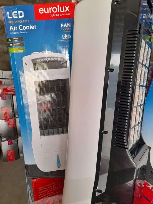 **DONT NEED ESKOM*NEW EUROLUX PORTABLE RECHARGABLE AIR COOLER WITH LED LIGHT IN BOX*R2500 RETAIL*