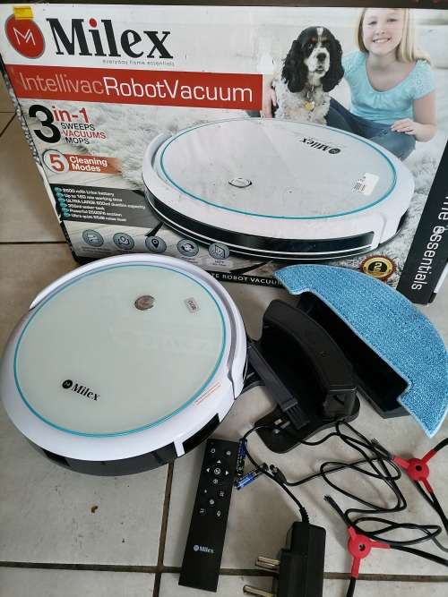*WOW*LIKE NEW MILEX INTELLIVAC ROBOT 3IN1 VAC,MOP,SWEEP, WITH REMOTE/ATTACHMENTS IN BOX*R5000 RETAIL
