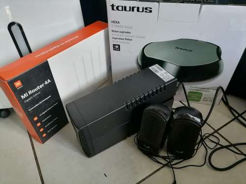 *BULK LOT OF ELECTRONICS*HEXA ROBOT VAC,KSTAR UPS,XIOMI ROUTER,SPEAKERS*1 BID FOR ALL**