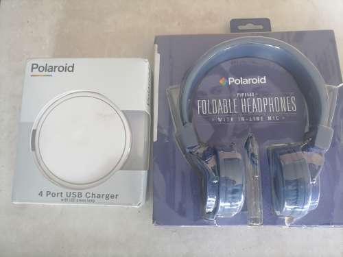 *MONTH END MAGIC*COMBO DEAL*BRAND NEW POLAROID 4 PORT USB CHARGHER+POLAROID HEADSET**