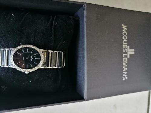 **BLACK FRIDAY*FREE FREIGHT*BRAND NEW JACQUES LEMANS CERAMIC YORK 1-1819 BLACK WATCH**R9000 IN STORE