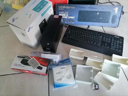**BULK LOT OF UNTESTED ELECTRONICS*KEYBOARDS/MOUSE,UPS,SHURE MIC,PLUG FITTINGS ETC*1 BID FOR LOT**