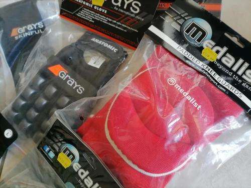**HUGE SPORT SHOP LIQUIDATION*LOT OF BRAND NEW SHIN GUARDS,GLOVES,CRICKET PANTS ETC ETC**