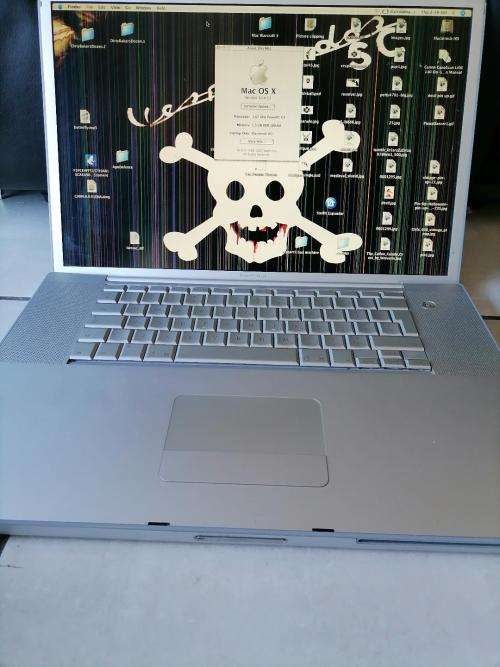 *PAYDAY  DEALS**APPLE POWERBOOK G4 A1107 17` LAPTOP, EXCELLENT CONDITION*LINED ON SCREEN**