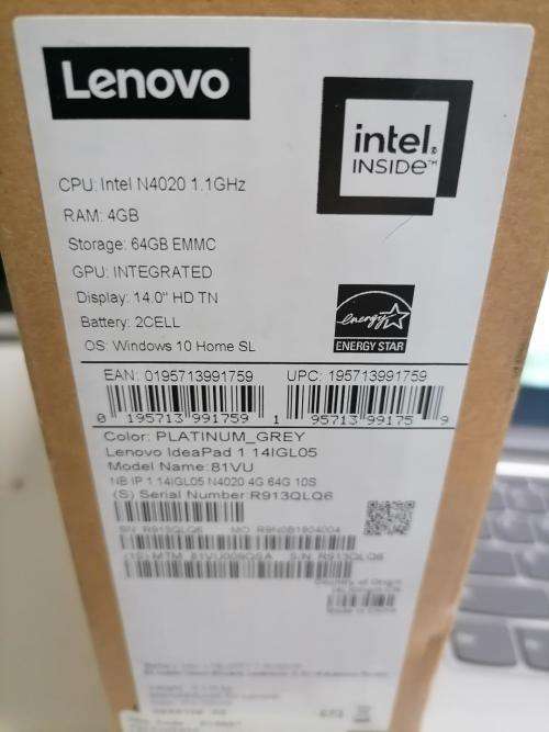 *MONTH END DEALS*LENOVO IDEAPAD 1 N4020 LAPTOP IN BOX WITH ORIGINAL CHARGER*R5000 IN STORE*