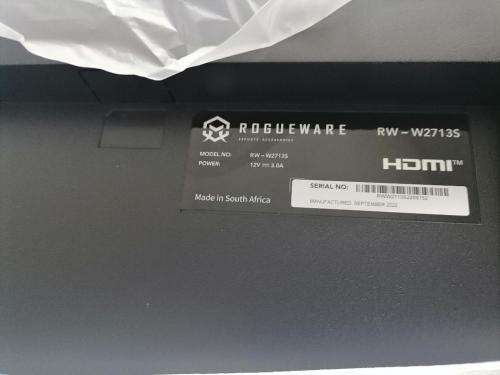 *BEST DEALS ON BOBSHOP*BRAND NEW ROGUEWARE 27` FULL HD FRAMELESS SCREEN IN BOX*R3300 RETAIL*