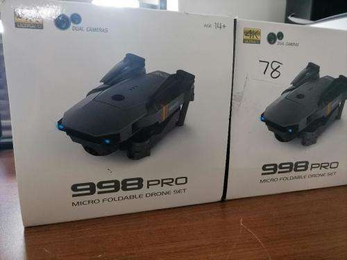 *BIG DEALS*WOW R30 FREIGHT*(UNTESTED)LOT OF 2 X 998 PRO MICRO FOLDABLE DRONE SET*R1800 EACH IN STORE
