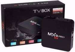 New MX Pro 4K UHD 5G TV box, remote, cable in box