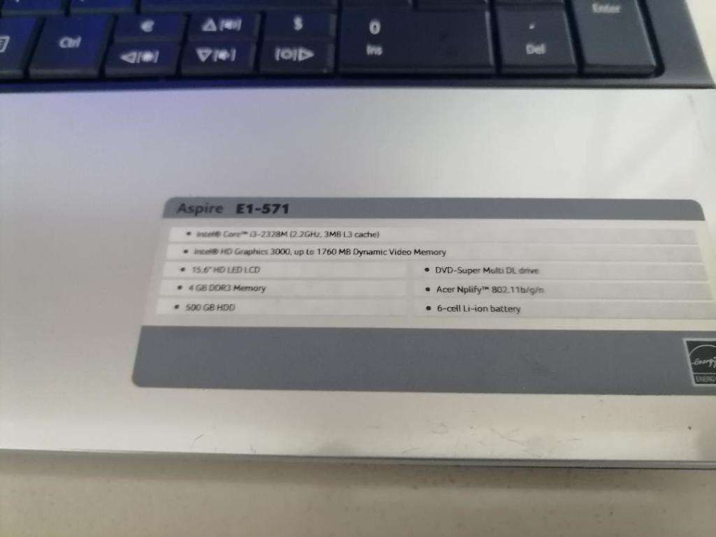 *FLASH FRIDAY SALE*R30 FREIGHT*I3 ACER ASPIRE E1-571. PERFECT CONDITION LAPTOP*4GB 500GB,W10 WIFI ET