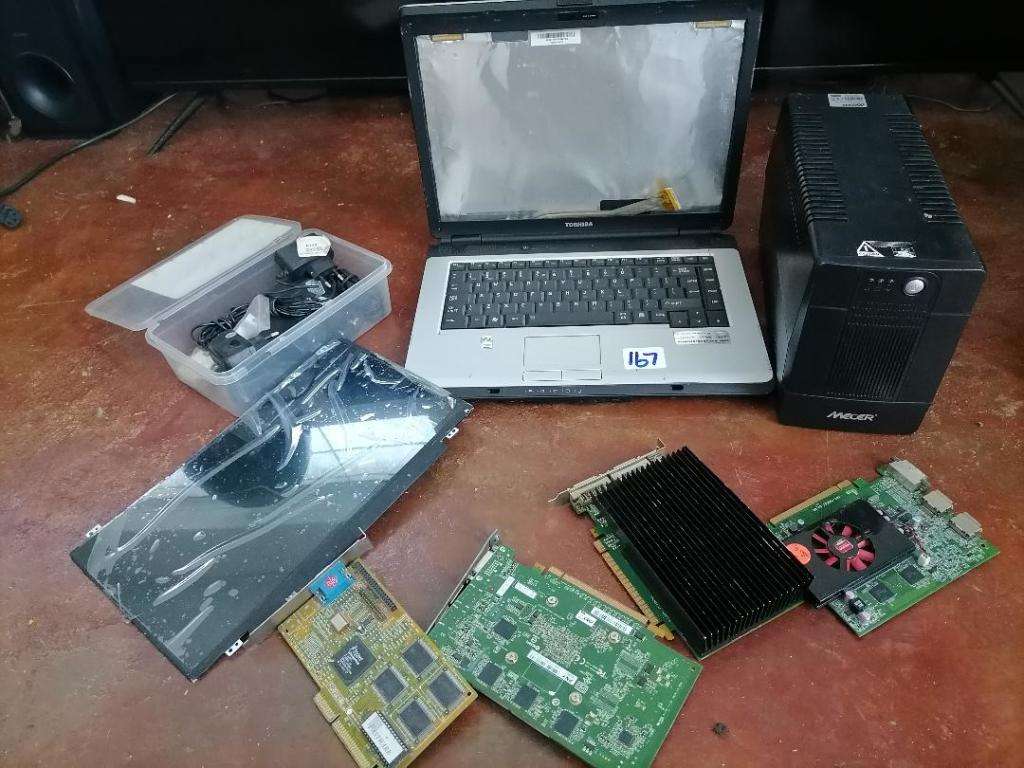 *COMPUTER SHOP LIQUIDATION*LOT OF ELECTRONICS*UPS,LAPTOP,GRAFIX CARDS ETC**ONE BID FOR THE LOT*