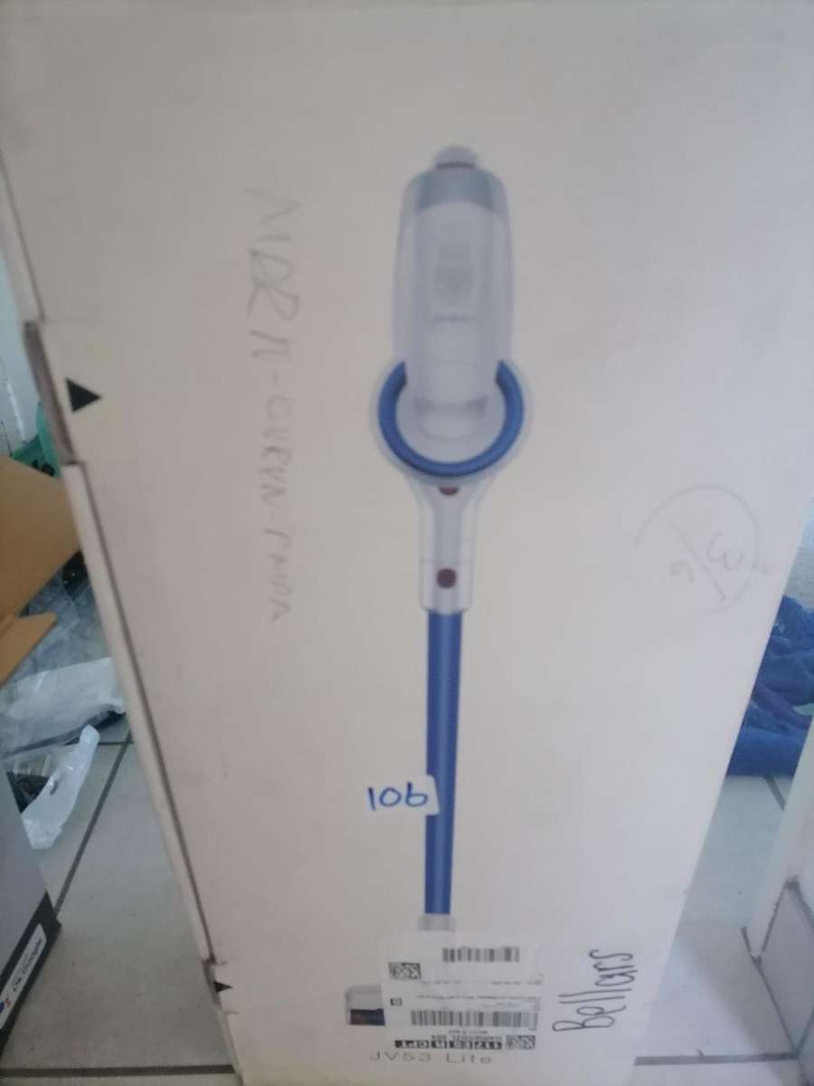 JIMMY JV 53 LITE BATTERY POWERED VACUUM IN BOX WITH ATTACHMENTS, NO CHARGER NOT TESTED