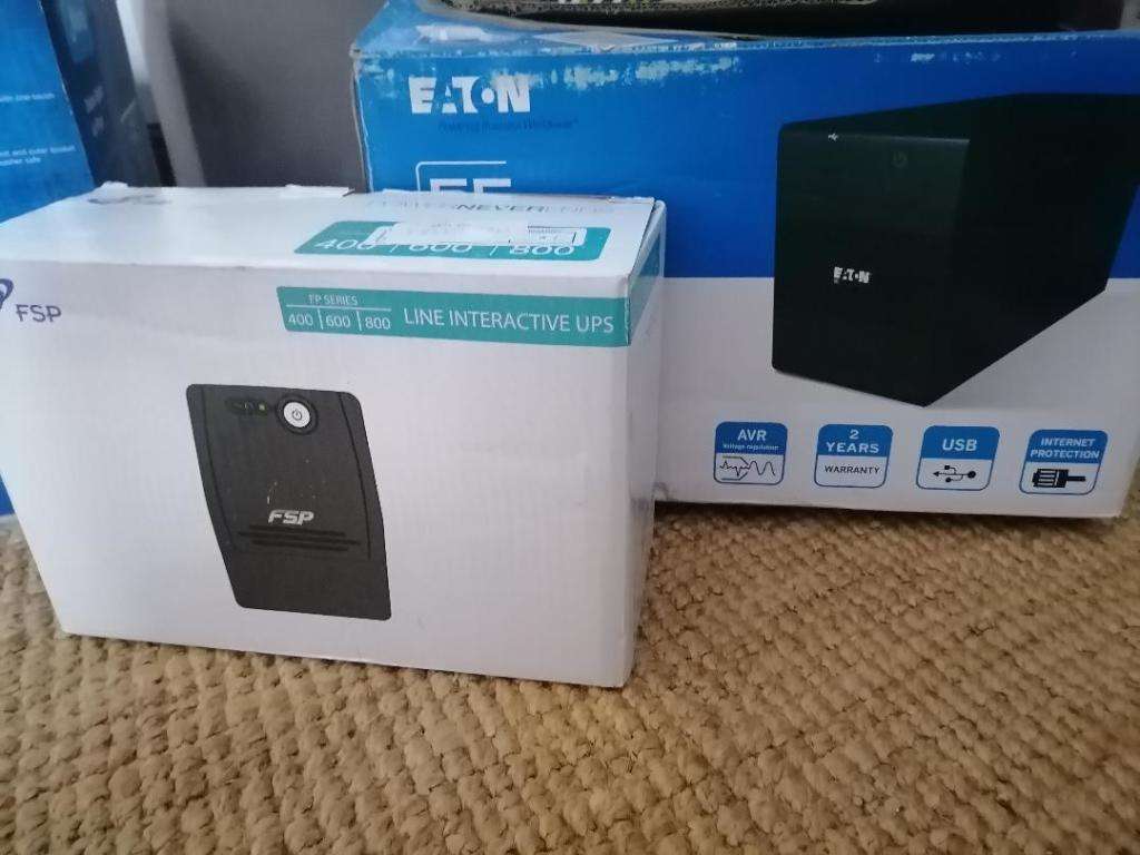 LOT OF 2 X UNTESTED UPS, EATON 5E 2000VA +FSP 600 UPS*ONE BID FOR BOTH**