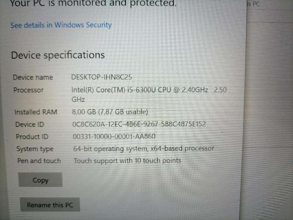 i5 TOUCH SCREEN LENOVO T460 6TH GEN, 8GB RAM, 1TB HDD, BATTERY 100%,ORIGINAL CHARGER
