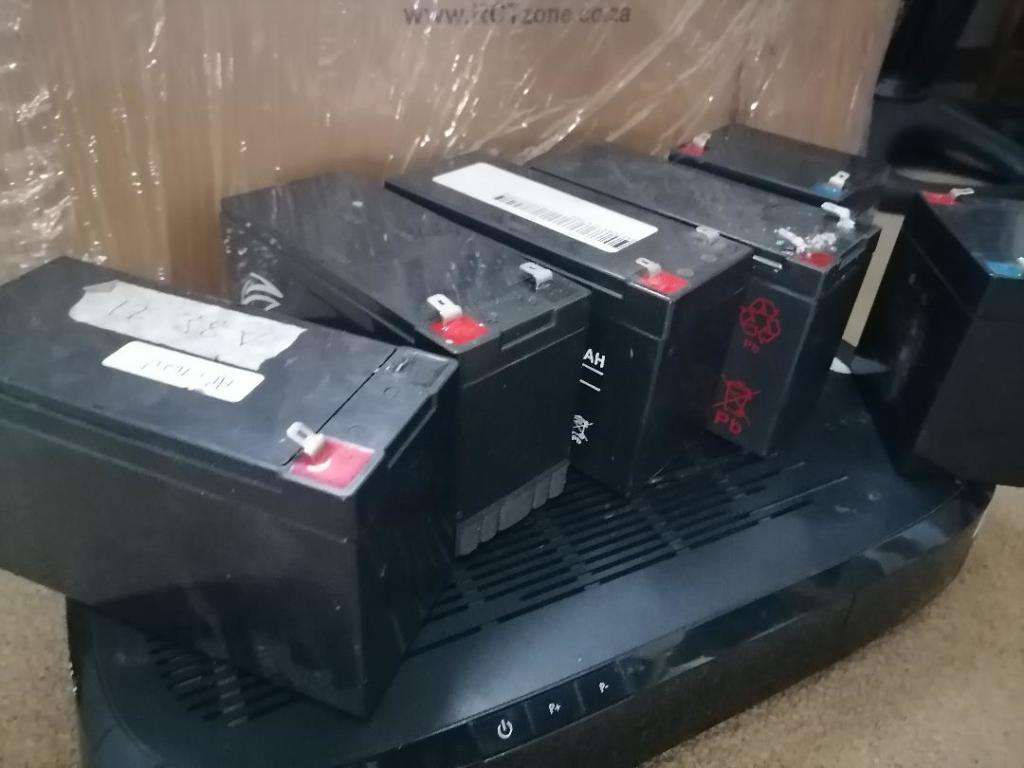 LIQUIDATION ITEMS, LOT INCL: DSTV EXPLORER WITH 2TB HDD, LOT OF UNTESTED UPS BATTERIES