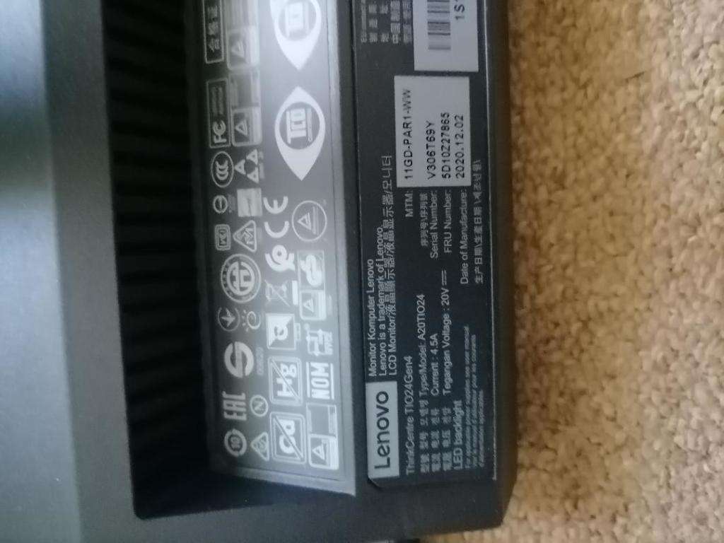 LENOVO THINKCENTRE TIO24GEN4 23.8` FULL HD WLED LCD MONITOR,SLIGHT DISCOLOURATION