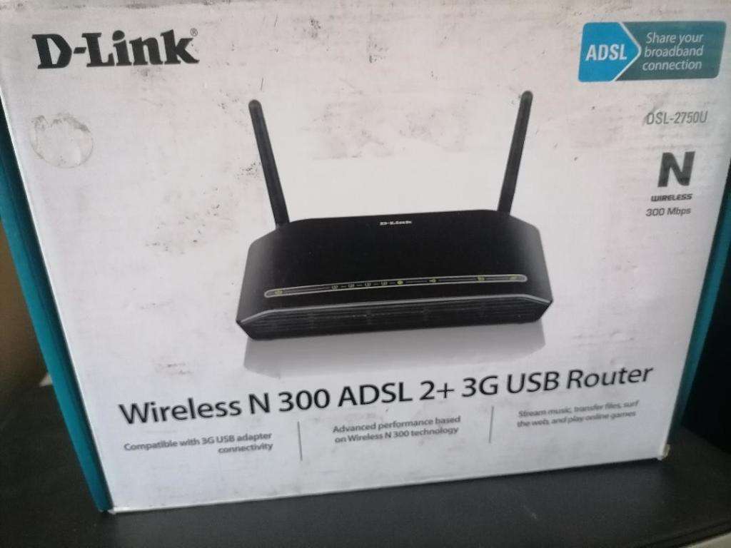 2 ON OFFER. DSL-2750U Wireless N300 ADSL2+ Router With 3G Failover in box with power supply