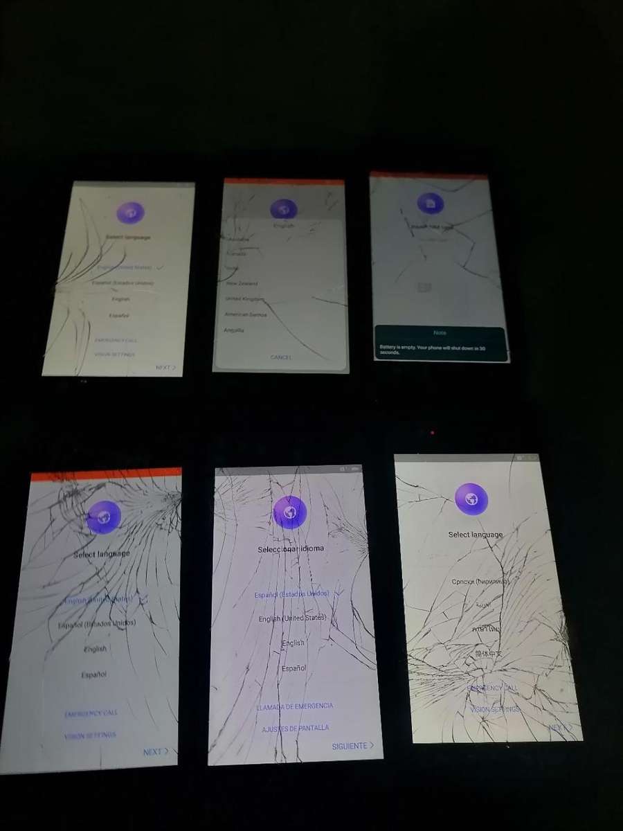 *LOT OF 6 X TD TECH EP720 DUAL SIM PHONE.5G, WATER/DUST PROOF*POWER ON, CRACKED SCREENS*