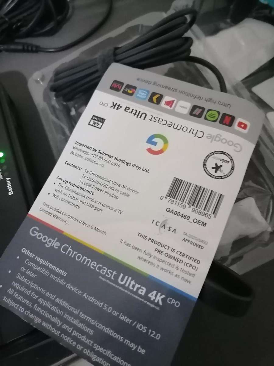 *CHROME CAST SMART TV DEVICE PLUS GIZZU UPS*ONE BID FOR BOTH**