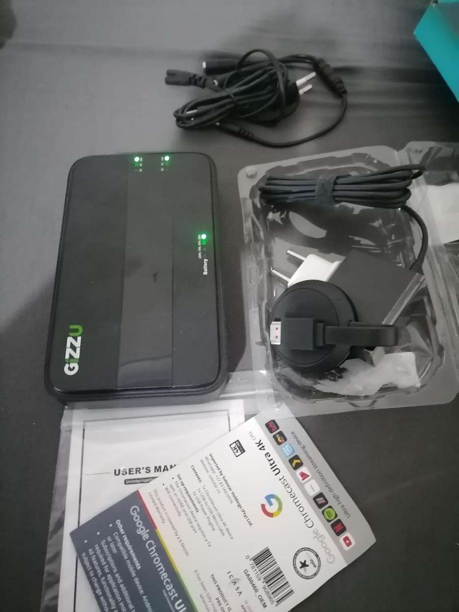 *CHROME CAST SMART TV DEVICE PLUS GIZZU UPS*ONE BID FOR BOTH**