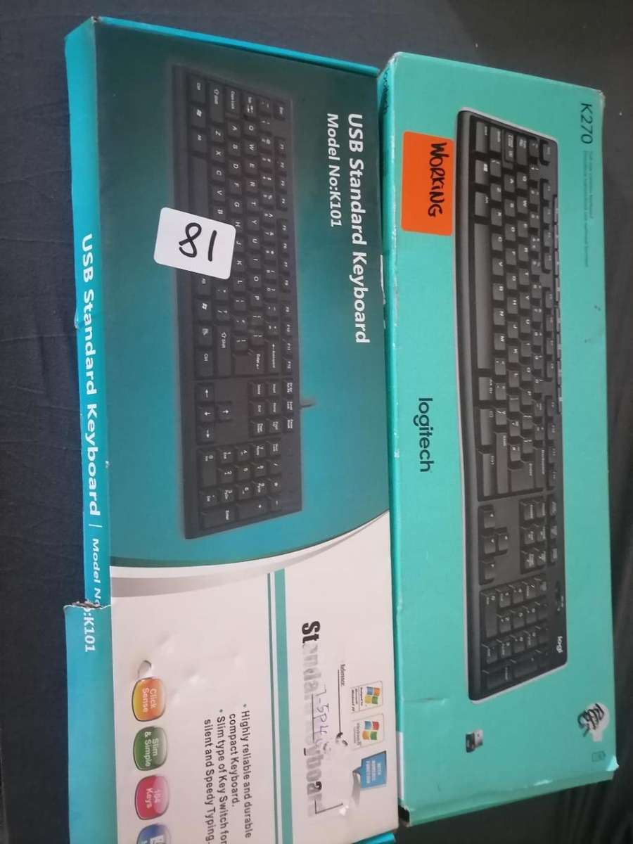 *NEW LOGITECH WIRELESS KEYBOARD PLUS MICROSOFT WIRED KEYBOARD*ONE BID FOR BOTH*