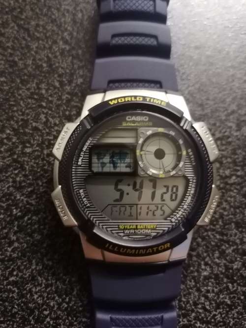 CASIO ILLUMINATOR AE-1000W .100m WATER RESISTANT 10 YEAR BATTERY