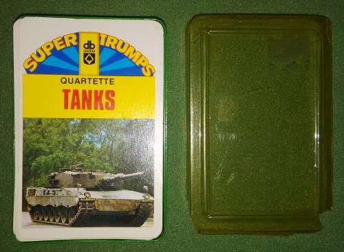 Vintage  Davbar  Quartette  Super Trumps ,Tanks ,Card Game ,32 Playing Cards In Deck