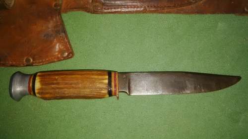 Antique Puma Scout Dagger/Knife Fixed Blade With Stag Handle Made In Germany, Solingen
