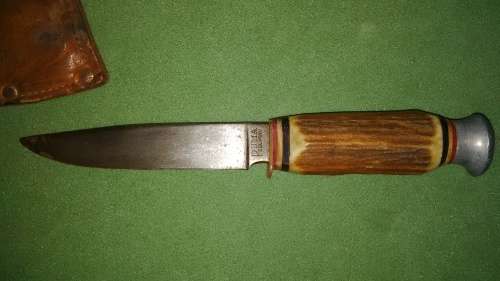 Antique Puma Scout Dagger/Knife Fixed Blade With Stag Handle Made In Germany, Solingen