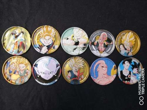 DragonBall Z Simba Colored Metal Tazos Lot Of 10, As In Pics