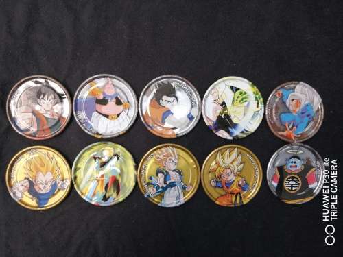 DragonBall Z Simba Colored Metal Tazos Lot Of 10, As In Pics