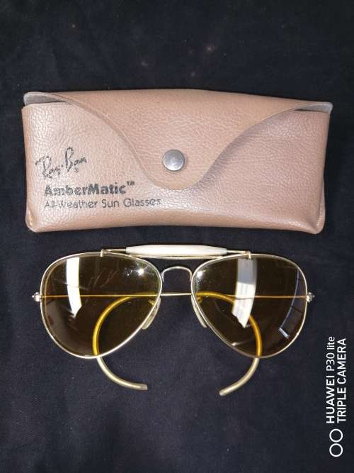Vintage Rare Retro Ray-Ban Ambermatic, All Weather Sun Glasses With Original Case