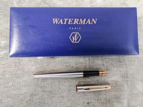 Waterman Fountain Pen Matt Silver With Gold Tone Includes Box