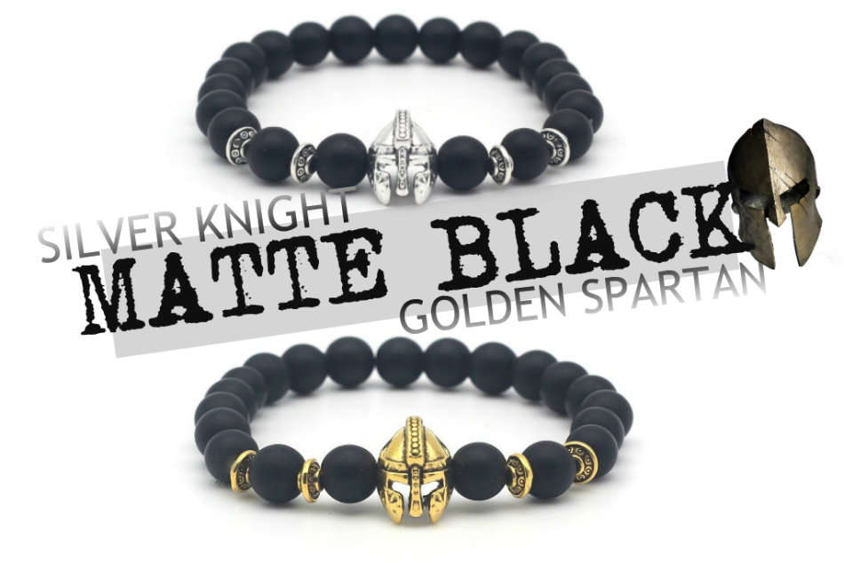 Lava rock made of onyx beads SPARTAN HELMET BRACELET 6 colors !