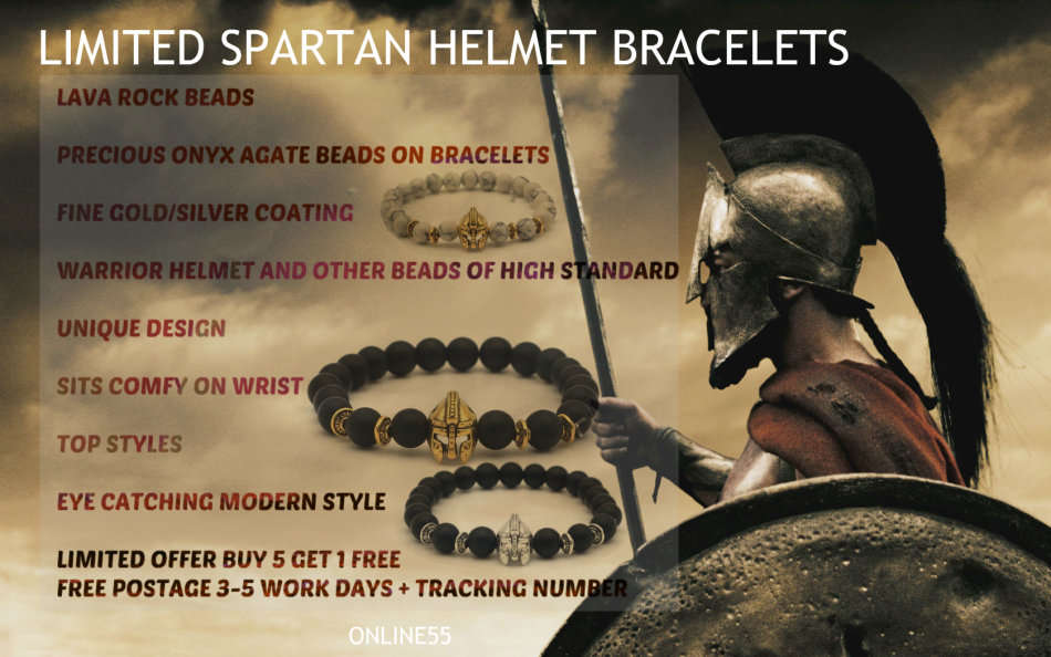 Lava rock SPARTAN HELMET BRACELET