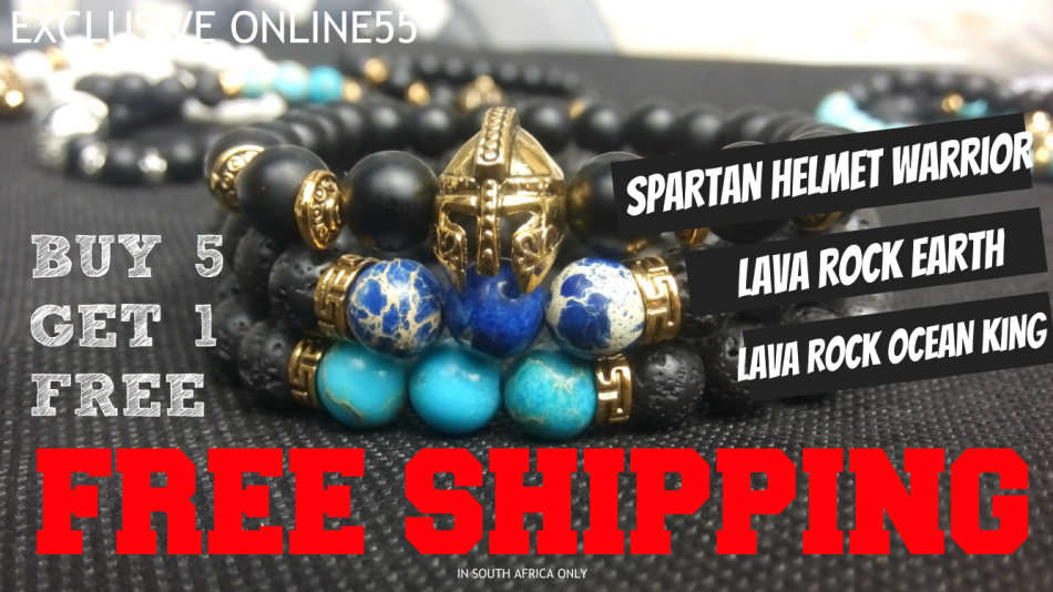 Lava rock SPARTAN HELMET BRACELET