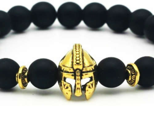 Lava rock SPARTAN HELMET BRACELETS 7 colors and styles ONYX BEADS SEMIPRECIOUS