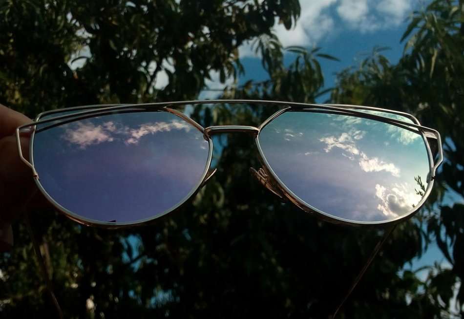 ORIGINAL UV400 Mirror Lens Cat eye glasses METAL FRAME + GIFT