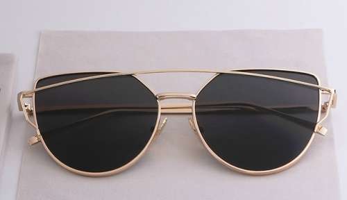 ORIGINAL UV400 Mirror Lens Cat eye glasses METAL FRAME