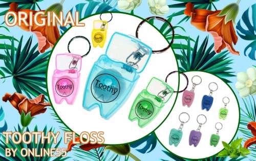 ToothyFloss 5 PACK keychain Dental Floss + Free Shipping