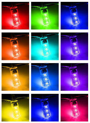 T10 COLOR CHANGING FLASH/STROBE/DIM LIGHTS + REMOTE