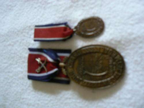 John Chard Medal plus miniature plus Army service emblem